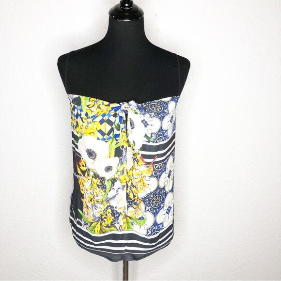 Clover Canyon floral stripe graphic print sleeveless top size Extra Small XS - Picture 1 of 16